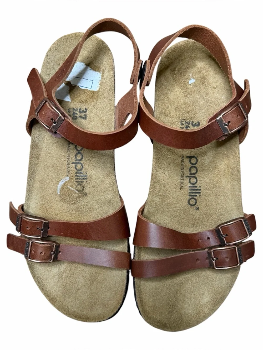 Birkenstock Papillio Lana Women’s US Size 6 / EU 37 Leather Wedge Sandals Cognac - Picture 3 of 9